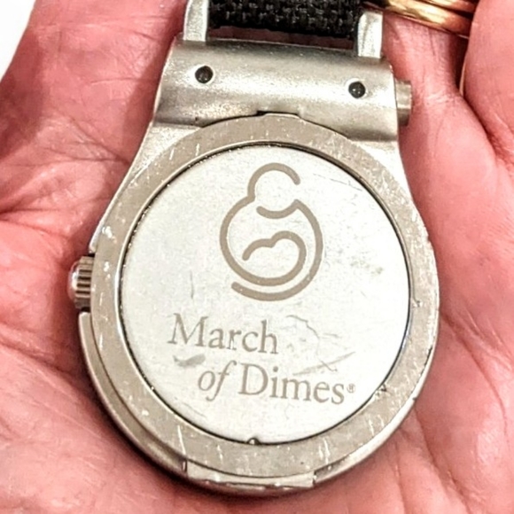 Rare vintage Golf watch carabiner flip open  silver retro watch green & red face - Picture 10 of 16